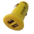 정제 PC를 위해 듀얼포트 휴대용 노란 소형 USB 차 충전기