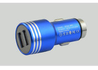 금속 포탄을 가진 파란 이중 USB 항구 철회 가능한 Iphone 차 충전기 5V 3100mA